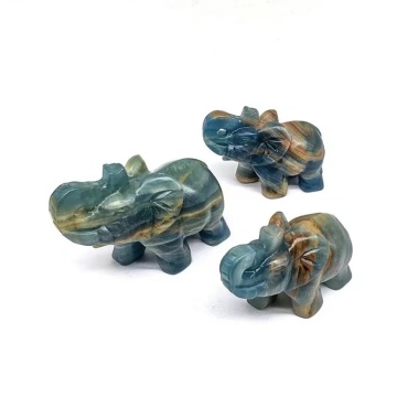Best Quality Quartz Crystal Elephant Decor with New Material Blue Onyx