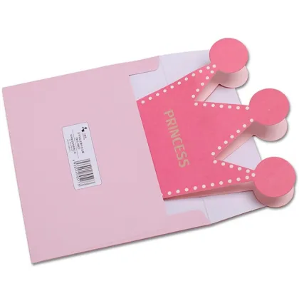 Crown shaped birthday card with envelope