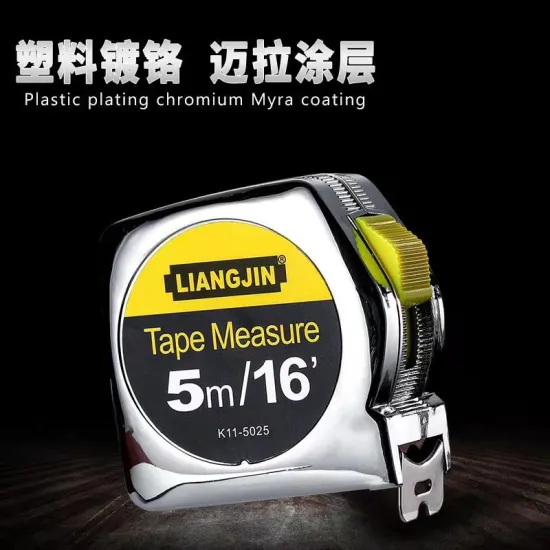 Silver plastic chrome plate tape measure