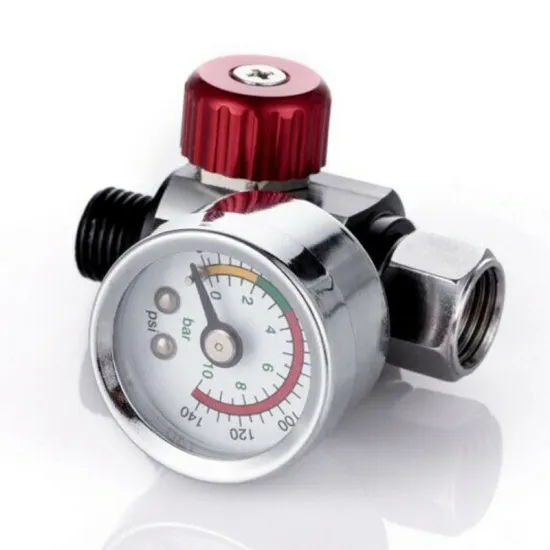 1pc Red Mini Air Pressure Regulator Gauge Valve 1/4" Relief Paint Spraygun For Spray Guns And Air Tools Accessories