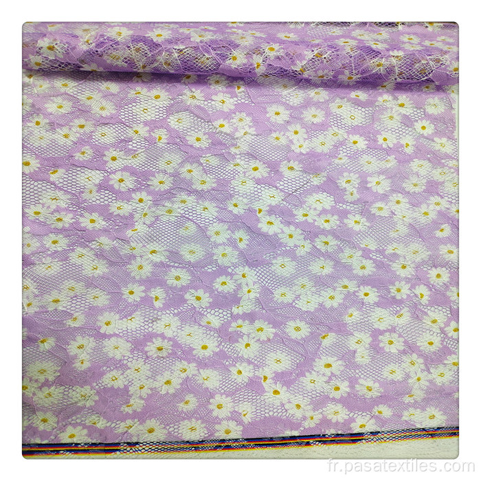 Tissu de cire africain tissu 6 yards Tissu à imprimé personnalisé tissu imprimé floral violet