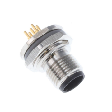 M12 Male Connector Cable, 5-Position, Gold Solder Terminal