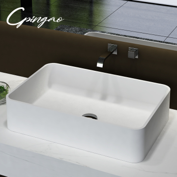 CPingao hàng đầu chất lượng đá nhân tạo Basin bồn rửa cho phòng tắm