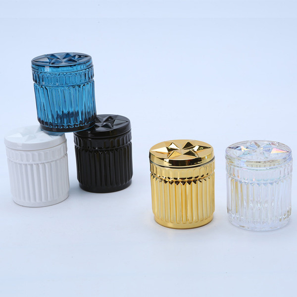 Br 1808 New Arrival Luxury Color Glass Candle Jars