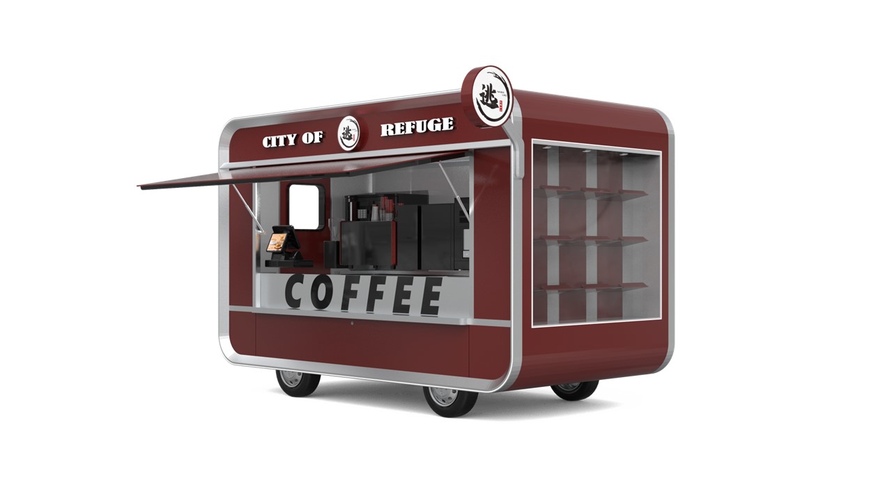 Modern Low-Cost Water-Resistant Outdoor Coffee Kiosk
