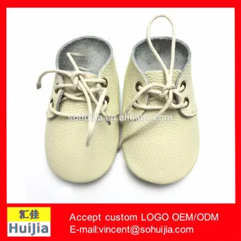 Beige color Oxford Boots Genuine Leather Baby Toddler Moccasins Slip on Soft Sole Shoes Boy Girl Baby Shower Gift