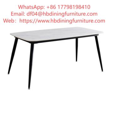 Dining Furniture Modern Rectangular Dining Table Metal Legs Home Furniture Bedroom Warehouse Cafe Hotel Conference MDF Table