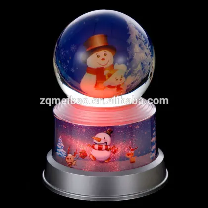 Rotating and Levitating glass crystal snow globe with floating