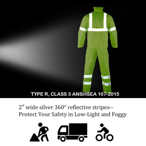 Reflective Rain Jacket Custom Reflect Men'S Construction Reflective Safety Raincoat Supplier