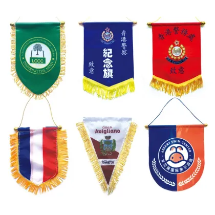 Sunshine Custom Logo Double-Sided Car Dashboard Flags for International Exchange