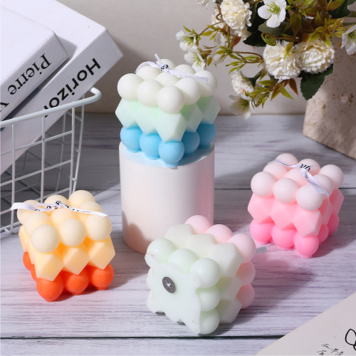 Cube Shape art candle with mold candle