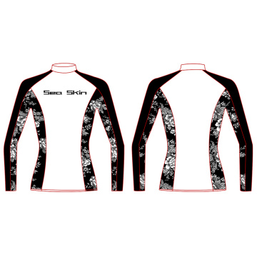 Seaskin Long Lengan Kustom Polyester Lycra Rash Guard