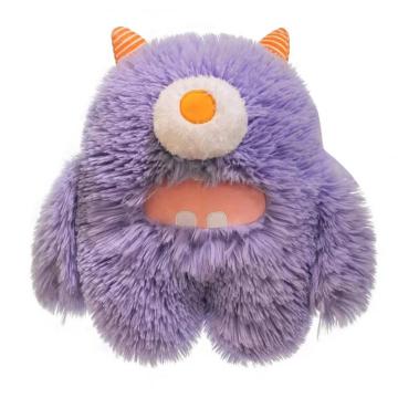 Monstro peludo de um olho roxo, travesseiro de pelúcia