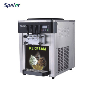 Stainless Steel Table Top Soft Serve Ice Cream Machine for Multi-Home Snack Shops (3 Flavors)