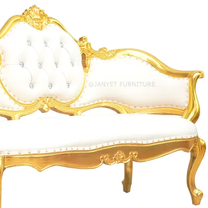 Royal French Antique Gold Wooden Marriage Hall Wedding Sofa