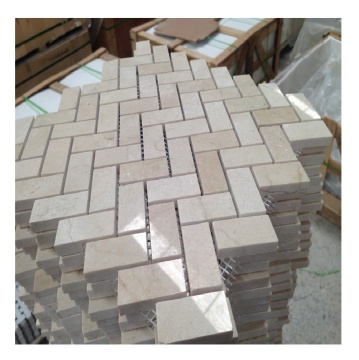 Beige Marble Flooring Tiles & Herringbone Mosaic Marble