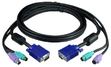 Kvm Cable --Dual PS/2 Male to 1VGA Male -Female