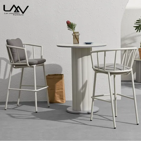Aluminum Frame Upholstered Outdoor Patio Bar Chair for Garden