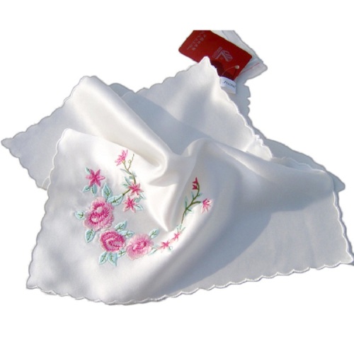 Hankerchief Embroidery Wedding Gift Pocket Square Flower