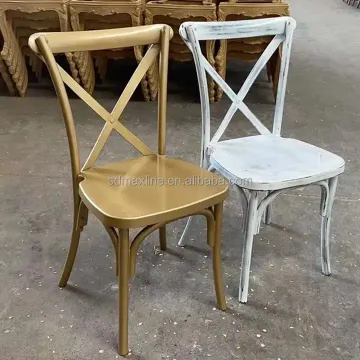 Vintage Stacking Dining Room X Cross Back Plastic Wedding Chair