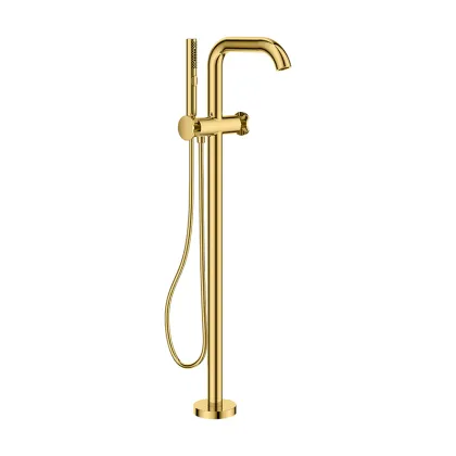Double lever bath mixer floor-standing