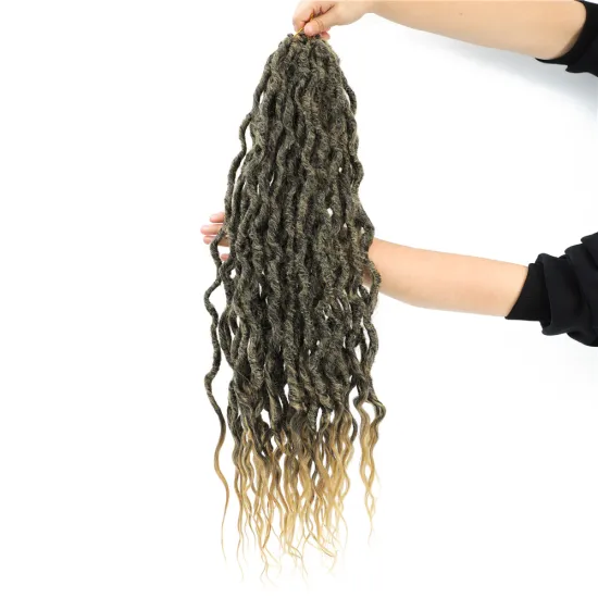 X-TRESS Crochet Braids Hair Extension Synthetic Curly Faux Locs Soft Goddess Braiding With Deep Wave Ends Black Color Dreadlocks