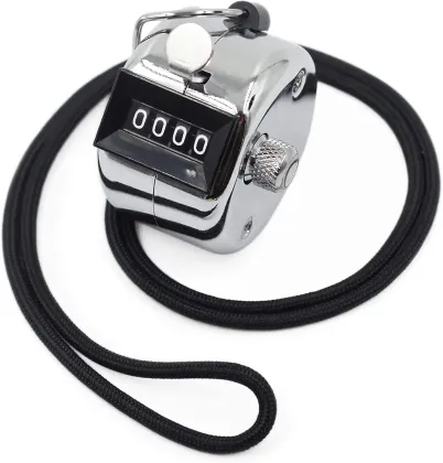Amble Tally Clicker Counter - Metal Case Mechanical Tally Counter with Nylon Lanyard