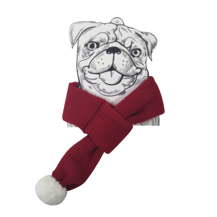 Christmas pet knit scarf red B
