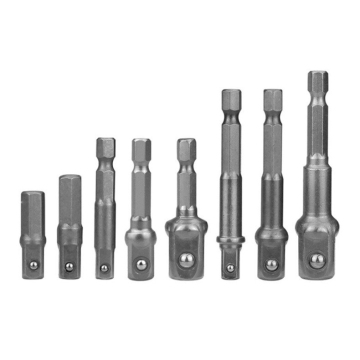 8Pcs Socket Adapter/Extension Set for Drill - Impact Hex Shank Driver Socket Bit Set (1/4", 3/8", 1/2")