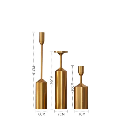 Luxury Gold Metal Candle Holders for Home Decor