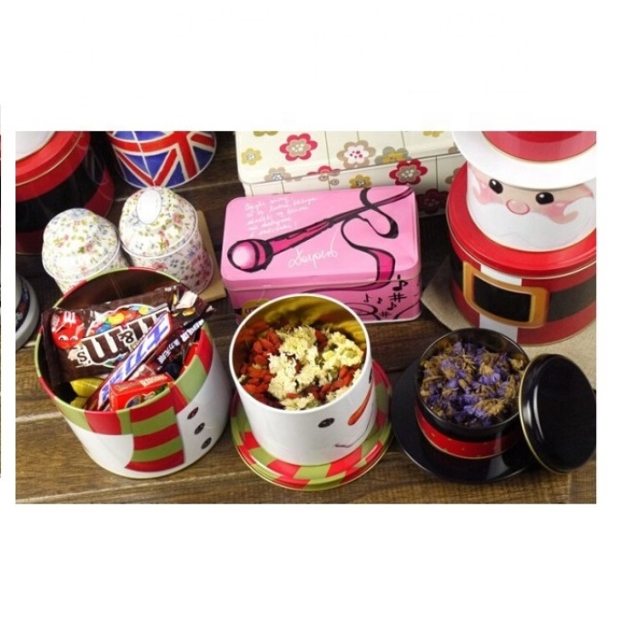 DADI Christmas Cartoon Design Round Gift Tin Box