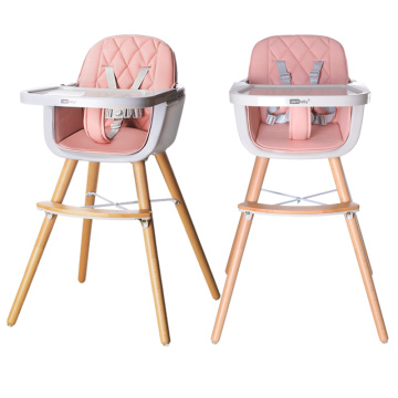 Chaise haute en bois pour bébé avec plateau amovible