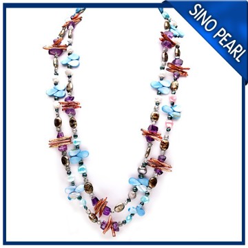 AA 4-5MM/9-10MM Orange Freshwater Baroque Neckalce Designer Pearl Jewelry