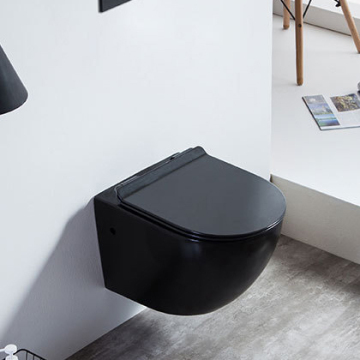Mattgrüne und schwarze Wand hängende Badezimmer Sanitärware