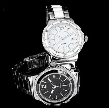 Slim Stone Quartz Watch  Ceramic Lover's Watch