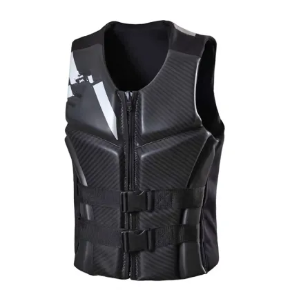 Black Slim Fit Water Sports Life Jacket