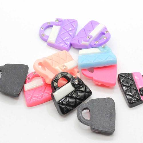 Best Selling Newest Product Colorful Diamond Purse Women Bags Style Flatback Resin Beads Kawaii Cabochons for Craft DIY Charms