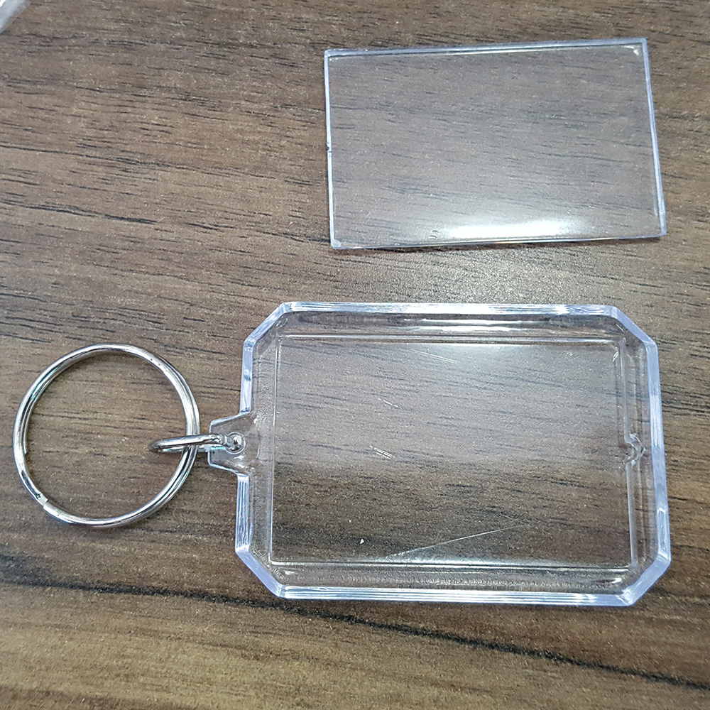 Quadratischer klarer Acrylplastikfotorahmen-Halter Keychain