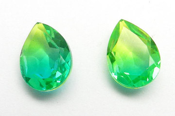 Bio Color Emerald Crystal Pear Cut Doublets Loose Gemstone