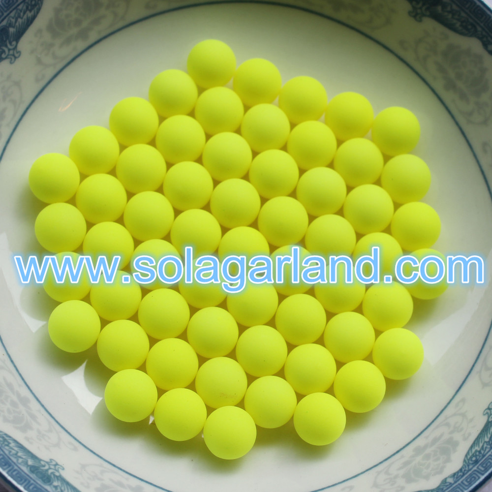 Acrylic Round Rubber Coated Chunky Beads