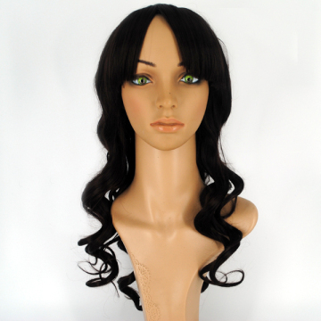 Fashion Women Heat Resistant Long Curly Hair Cosplay Costume Black Wig