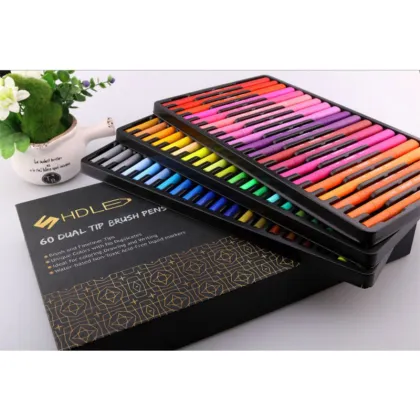 60colors Dual Markers Brush Pen: Art Marker & Brush Pen for Coloring and Drawing