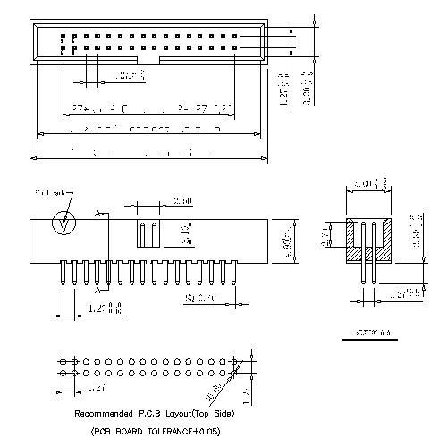 1.27 mm Box Header180 H=4.9