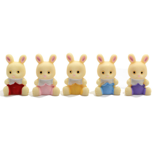 New 3D Animal Rabbit Resin Figurine Fairy Garden Toys Regalo per portachiavi Decorazione artistica Artigianato artificiale Ornamento per la casa