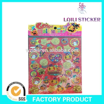 golden laser paper sticker,die cut sticker,halloween paper sticker