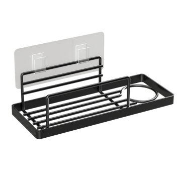 Wall-Mounted Adhesive Metal Sponge Holder with Folding Feature for Bathroom