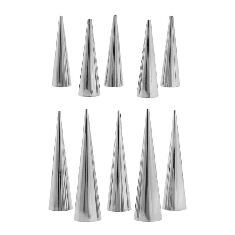 5Pcs/set DIY Baking Cones Stainless Steel Spiral Baked Croissants Tube Horn Pastry Roll Cake Mold for Cream Horns Chocolate Cone