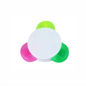 Factory Low MOQ 3 Colors Flower Shape Plastic Mini Highlighter Pens for Stationery and Office Supplies