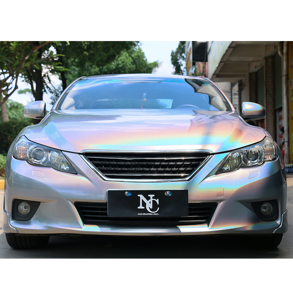Iridecence laser Silver Vinyl Wrap