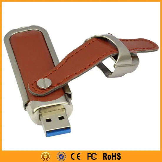 Factory OEM Superb Leather USB 128GB USB3.0 High Speed